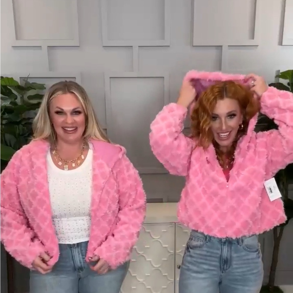 Pink textured jacket